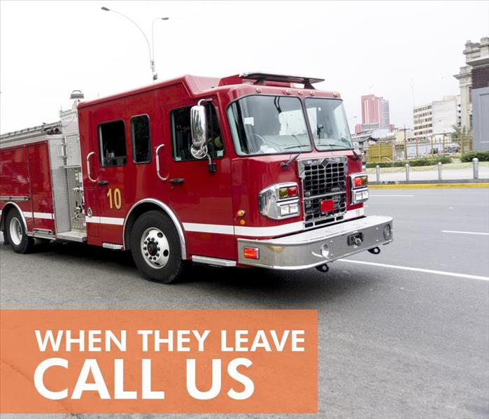Fire truck with the phrase CALL US