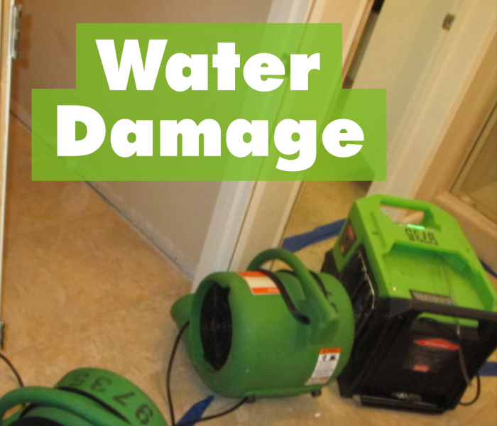 SERVPRO air movers on floor
